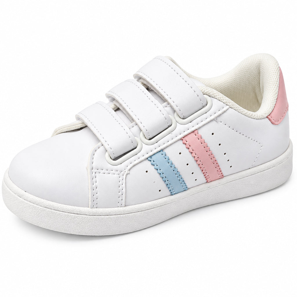 Sneakers bambina bianche e rosa impermeabili | Bimbi Love
