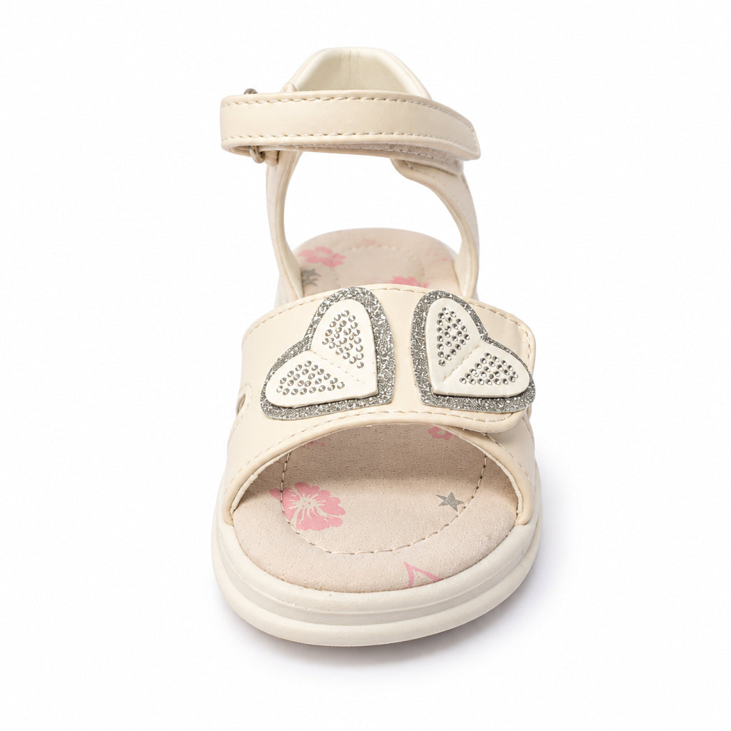 Giardino D'Oro – Sandalo Bambina Bianco Cuoricini