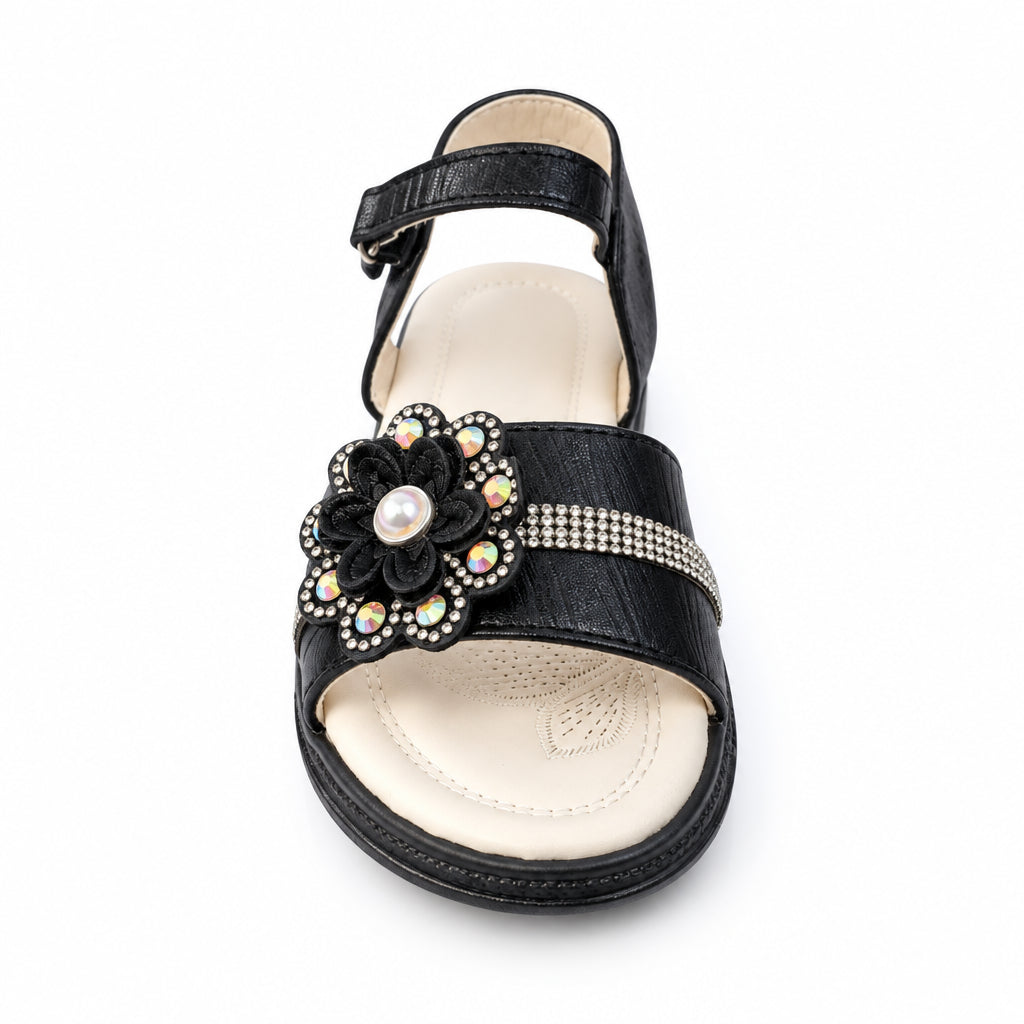 Sandalo Bambina Nero con Luci