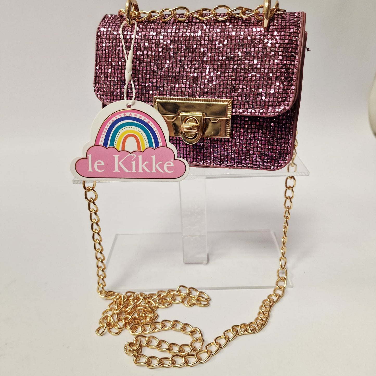 Le Kikke - Borsetta effetto glitter fucsia
