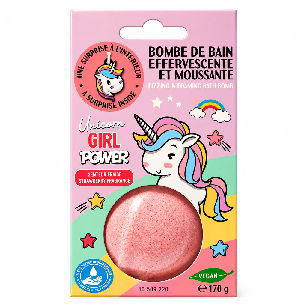 Bomba bagno schiumosa con sorpresa Unicorn Girl Power | Bimbi Love