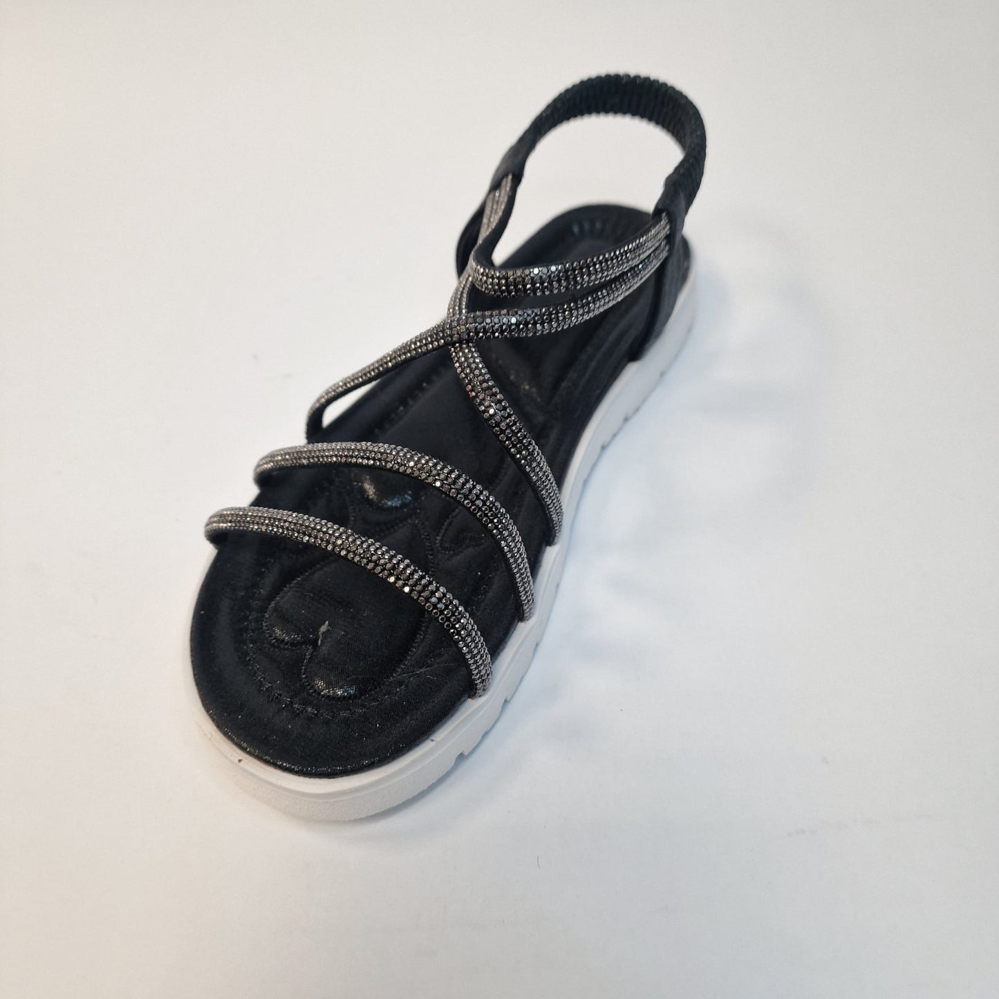 Sandalo Bambina Nero Glitter