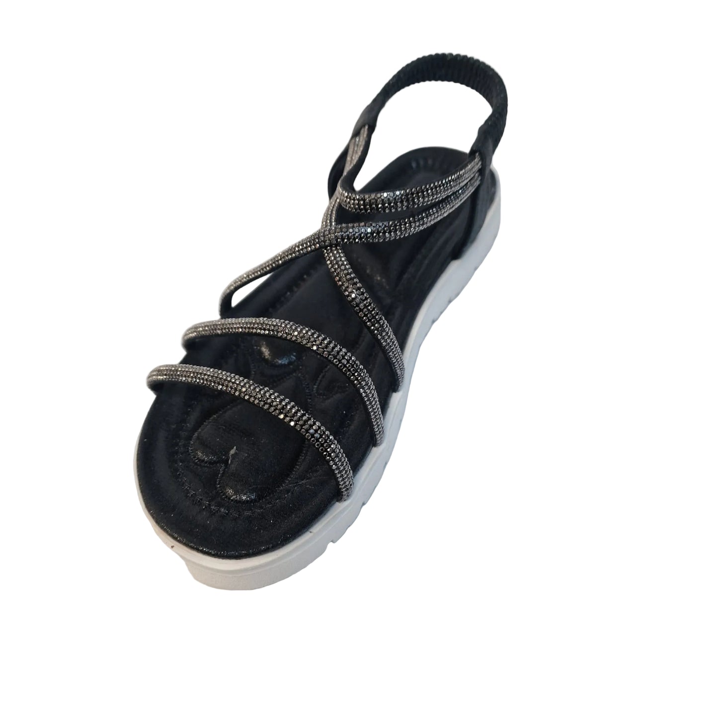Sandalo Bambina Nero Glitter