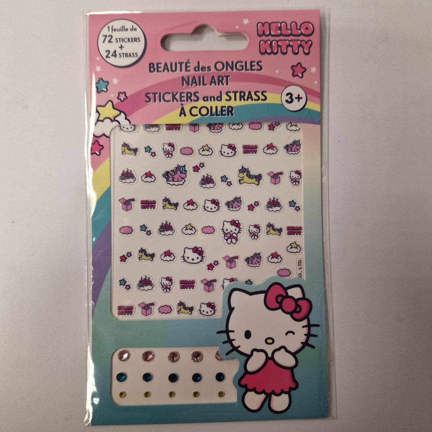 Hello Kitty - Bellezza per unghie 72 adesivi + 24 strass
