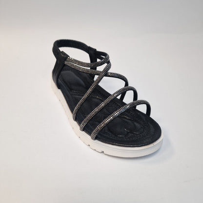 Sandalo Bambina Nero Glitter